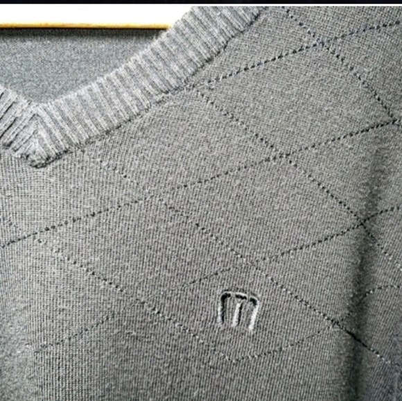 Travis Mathew Merino wool blend V Neck Sweater Mens L Black Golf Casual - Picture 4 of 6